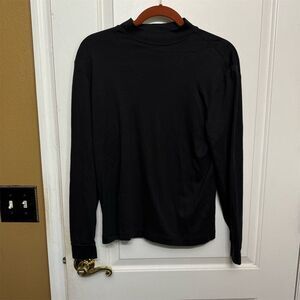 Murano Men's Black Mock Neck Long Sleeve Top Size S